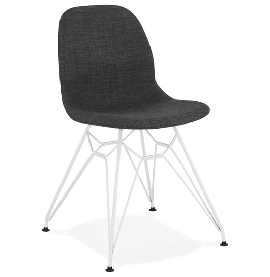 PIKA krzesło tkanina ciemna szara  i podstawa k. biały Kokoon Design