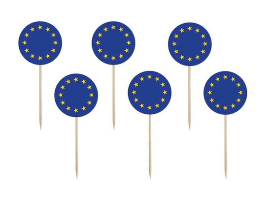 Pikery na tort Flaga Unii Europejskiej - 6 szt. Congee.pl