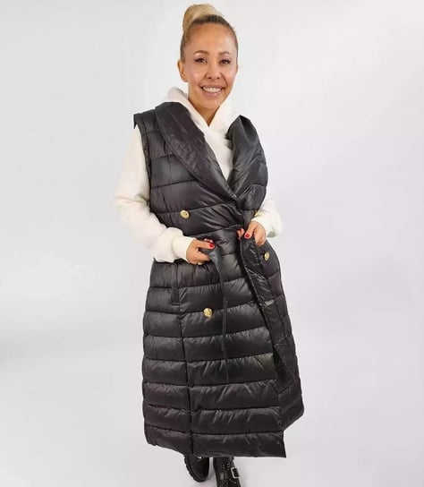 Pikowana kurtka płaszcz bezrękawnik 4W1 FUTRO-XL Agrafka