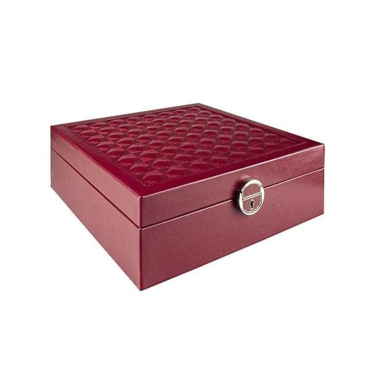 Pikowane pudełko na biżuterię z pudełkiem podróżnym - czerwone Inna marka