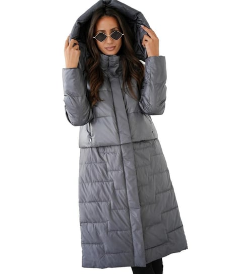 Pikowany płaszcz 2w1 Ocieplony Możliwość noszenia jako kurtka AMANDA -40 Paker