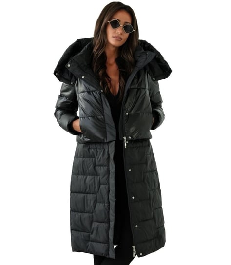 Pikowany płaszcz 2w1 Ocieplony Możliwość noszenia jako kurtka AMANDA -42 Paker