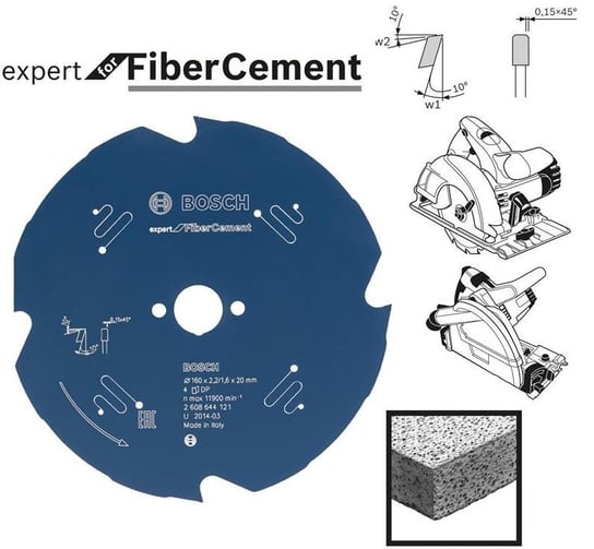 Piła tarczowa BOSCH fiber cement expert 2608644122, 165 mm, 4 zęby Bosch