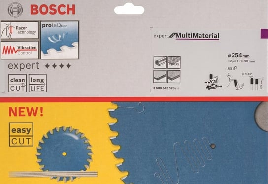 Piła tarczowa BOSCH multimaterial expert 2608642528, 254 mm, 80 zębów Bosch