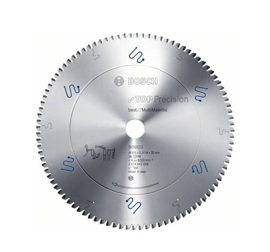 Piła tarczowa BOSCH multimaterial top precision 2608642099, 305 mm, 96 zębów Bosch