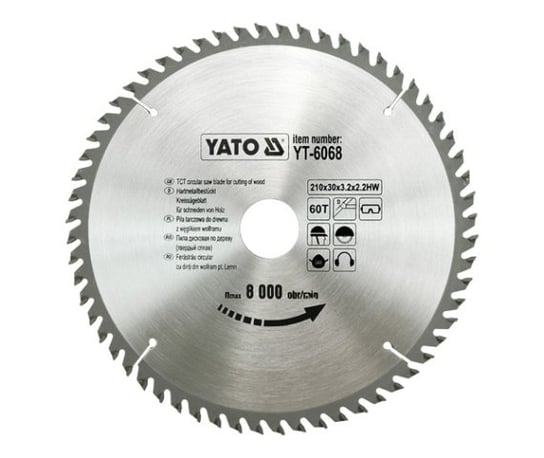 Piła tarczowa do widiowa YATO 6068, 210x30 mm, 60-zębów YT-6068 Yato