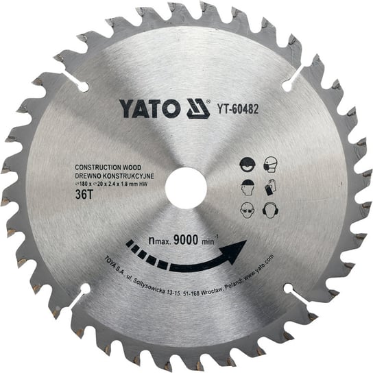 Piła tarczowa YATO, 180 mm YT-60482 Yato
