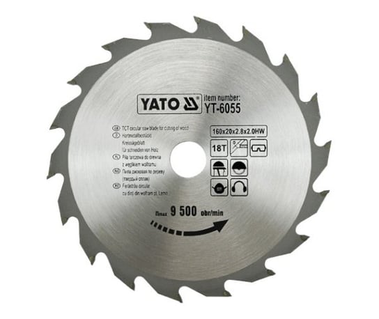 Piła tarczowa YATO widiowa, 160 mm, 18-zębów YT-6055 Yato