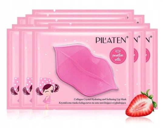 Pilaten, Kolagenowa maska do ust Lip Kit, Różowy, 7 g, 10 szt. Pilaten