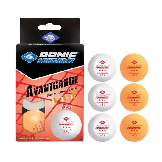Piłeczki Do Tenisa Stołowego Donic Avangarde 40+ Białe/Pomarańczowe 6 Szt DONIC