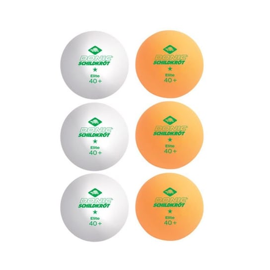 Piłeczki Do Tenisa Stołowego Donic Elite 1* 40+ Białe/Pomarańczowe 6 Szt DONIC