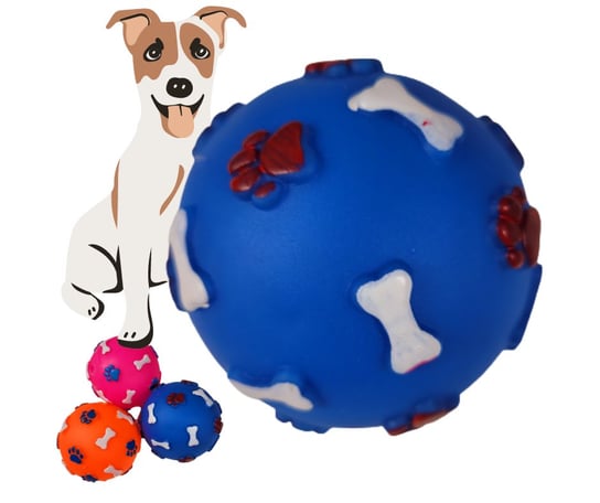 Piłka dla psa piszcząca zabawka 7,5 cm niebieska Confortime