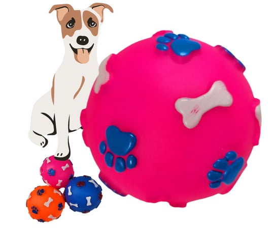 Piłka dla psa piszcząca zabawka 7,5 cm różowe Confortime
