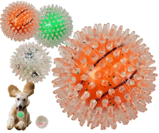 Piłka dla psa z kolcami piszcząca gumowa XXL 9 cm podwójna Inna marka