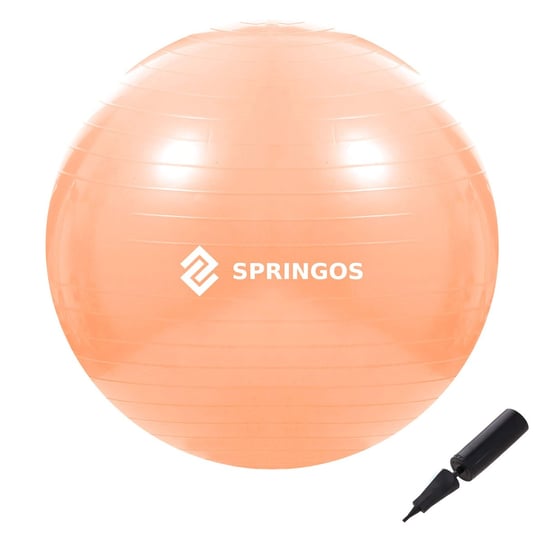 Piłka do ćwiczeń gimnastyczna 55cm rehabilitacyjna pomarańczowa Springos