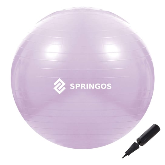 Piłka do ćwiczeń gimnastyczna 65cm rehabilitacyjna fioletowa Springos