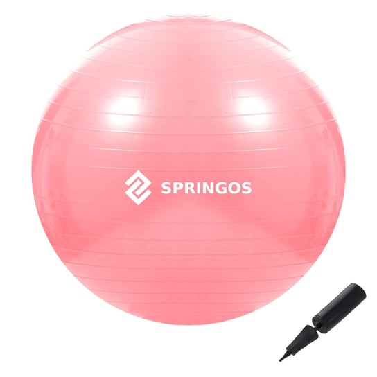 Piłka do ćwiczeń gimnastyczna 75cm rehabilitacyjna różowa Springos