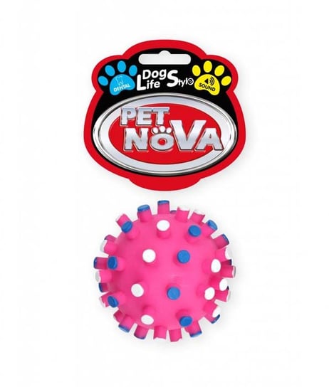 Piłka jeżowa PET NOVA DentBall z dźwiękiem, różowa, 7 cm PET NOVA