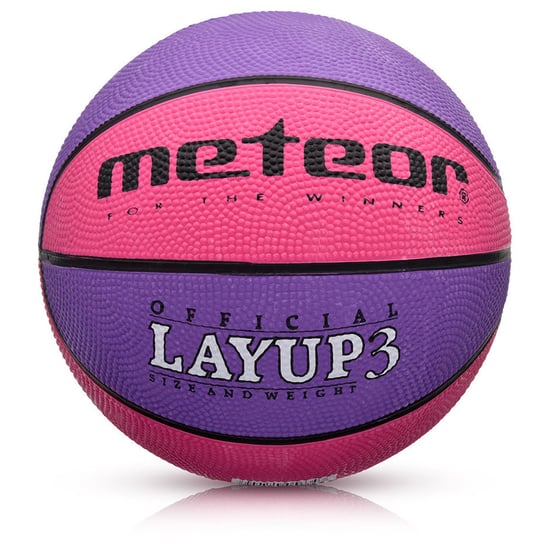 Piłka koszykowa Meteor LayUp 3 różowo-fioletowo 07081 Meteor