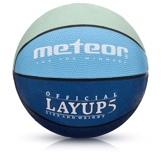 Piłka koszykowa Meteor LayUp 5 niebiesko-granatowo-zielona 07084 Meteor