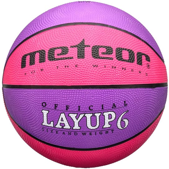 Piłka koszykowa Meteor Layup różowo-fioletowa 07088 Meteor