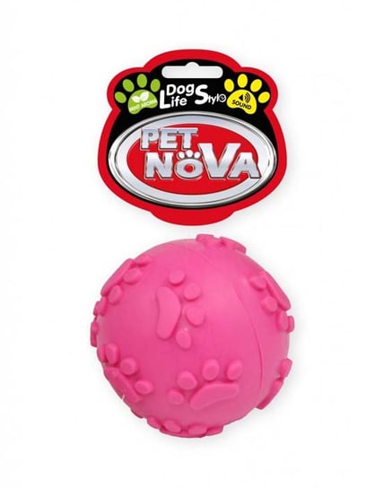 Piłka miętowa z dźwiękiem PET NOVA, SoundBall, różowa, 6 cm PET NOVA