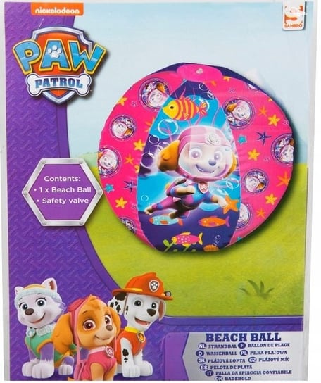 Piłka plażowa PSI PATROL - duża 30cm różowa Spin Master