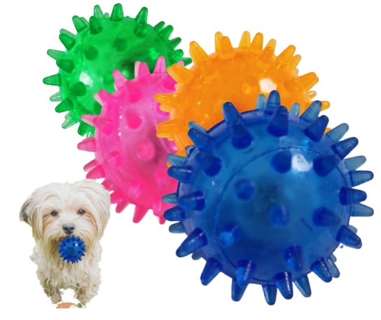 Piłka świecąca dla psa gumowa z kolcami aport gryzak 4,5 cm mix kolorów Inna marka