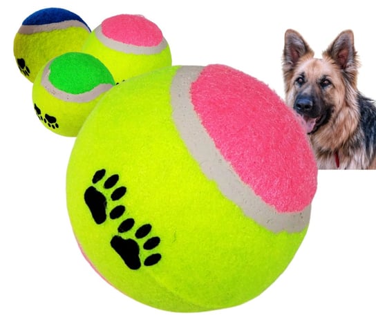 Piłka tenisowa dla psa zabawka piszcząca twarda 6 cm róż Inna marka