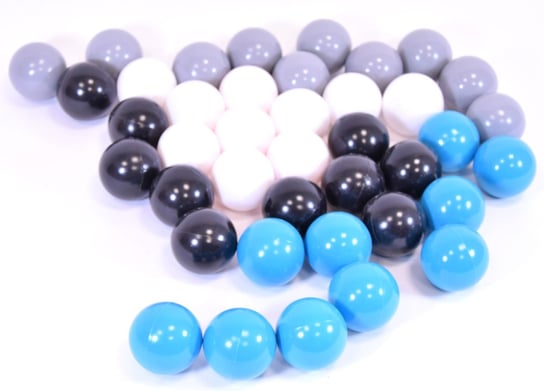 Piłki plastikowe 40 sztuk Niebieskie, białe, szare i czarne Mix Humbi