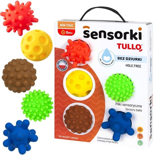 Piłki Sensorki - 5 Piłeczek Bez Dziurek Tullo