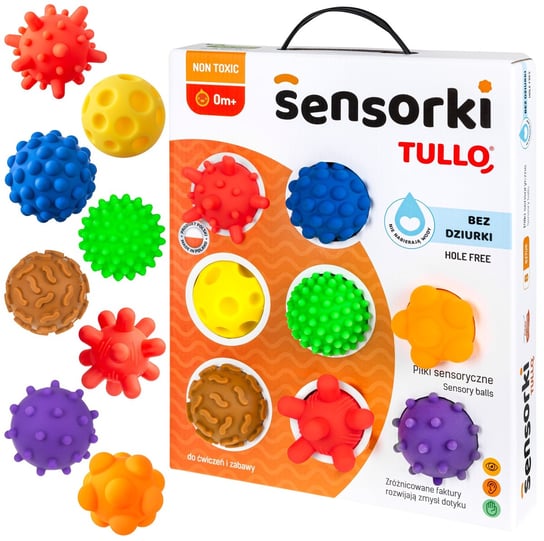 Piłki Sensorki Tullo - 8 Piłeczek Bez Dziurek Tullo