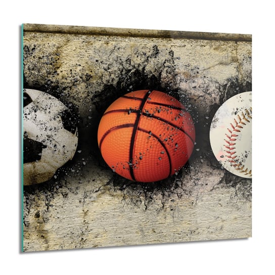 Piłki sport obraz szklany na ścianę 60x60 cm ArtPrintCave