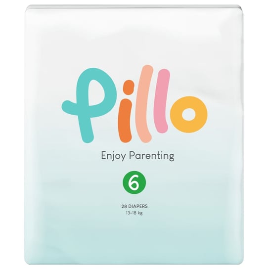 Pillo Pieluchy Rozmiar 6, 112x Pieluchy Jednorazowe, 4 Paczek po 28 Pieluchomajtki, Pieluszki XL (13-18 kg), 112 szt Pillo