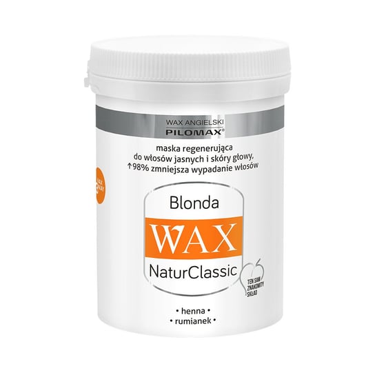 Pilomax, NaturClassic, maska regenerująca do włosów jasnych Blonda Wax, 240 ml Pilomax
