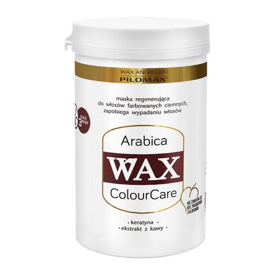 Pilomax Wax, Colour Care, maska regenerująca do włosów farbowanych ciemne kolory Arabica, 480 ml Pilomax Wax