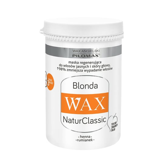 Pilomax Wax, Natur Classic, maska do włosów jasnych regenerująca, 480 ml Pilomax Wax
