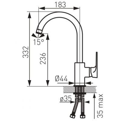 Pinea Bateria Kuchenna Stojąca Chrom Fdesign   Fd1-Pna-4-11 Inna marka