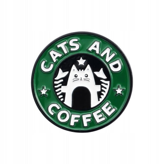 PINETS Przypinka koty Cats and Coffee Kotek Kawa Pinets