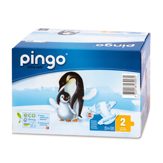 Pingo, Ultra Soft, Pieluchy jednorazowe, rozmiar 2, Mini, 3-6 kg, 84 szt. PINGO