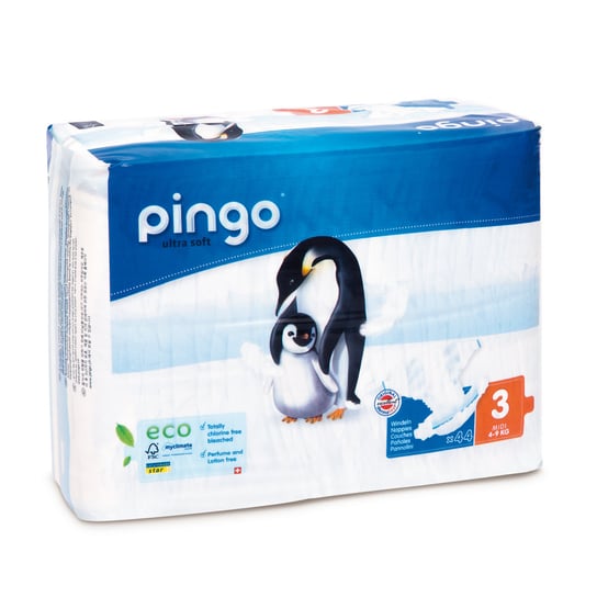Pingo, Ultra Soft, Pieluchy jednorazowe, rozmiar 3, Midi, 4-9 kg, 44 szt. PINGO