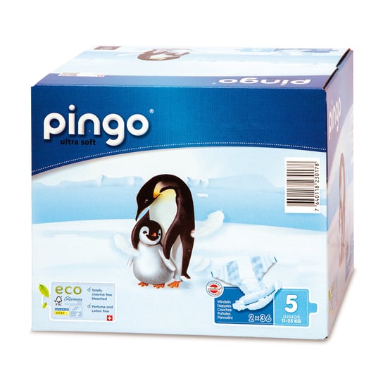 Pingo, Ultra Soft, Pieluchy jednorazowe, rozmiar 5, Junior, 11-25 kg, 72 szt. PINGO