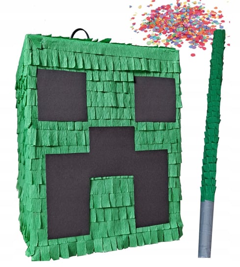 Piniata Minecraft Zestaw Kij+ Konfetti Duża Pinata Inna marka
