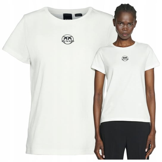 PINKO koszulka damska tshirt PREMIUM logo biała wyszczuplająca ŁADNA PINKO koszulka damska tshirt PREMIUM logo biała wyszczuplająca ŁADNA r.M Pinko