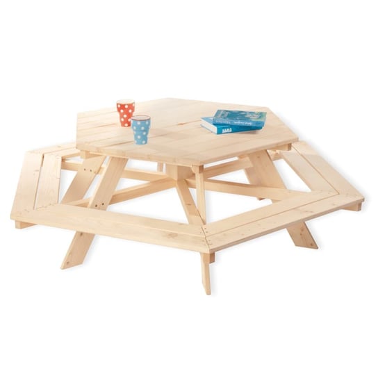 Pinolino Stół dla dzieci z ławkami Nicki 6-Eck Pinolino