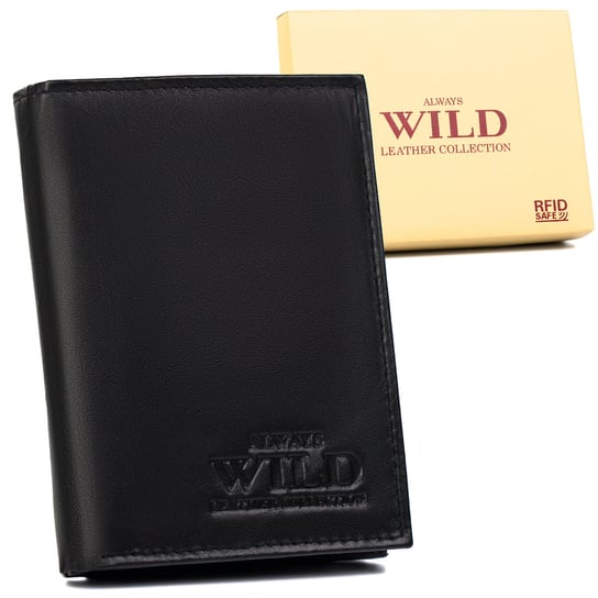 Pionowy skórzany portfel z systemem RFID Protect Always Wild Always Wild