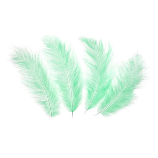 Pióra dekoracyjne zielone średnie DIY ozdoba 50szt ABC