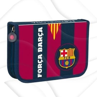 Piórnik pojedynczy z wyposażeniem, 2 klapki, 1W2 FC Barcelona Barca Fan 3 FC Barcelona
