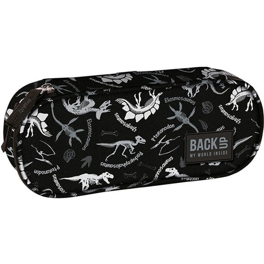 Piórnik saszetka, dla chłopca, BackUp, dinozaury, czarny BackUp