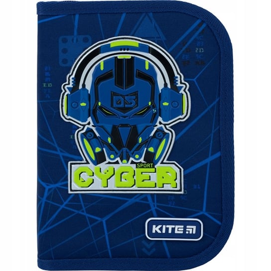 Piórnik szkolny rozkładany dwuklapkowy niebieski Cyber Kite KITE